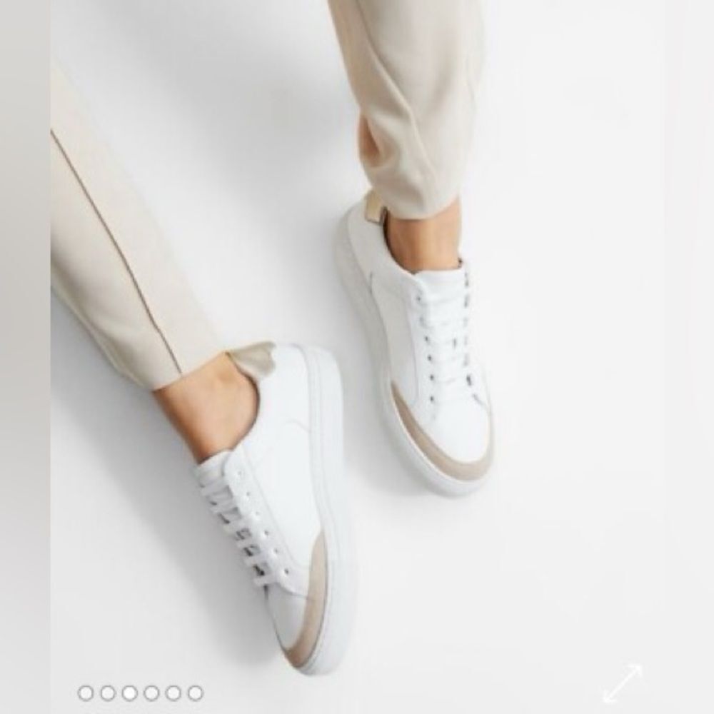Reiss Ashley Leather Low Top Sneakers